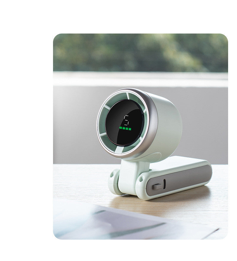 Hanging Neck Outdoor 180 Degree Folding Desktop Mini Fan Hand-held Folding High-speed Powerful Turbo Fan